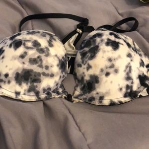 Victoria Secret Pink Bra Acid Wash Black & White